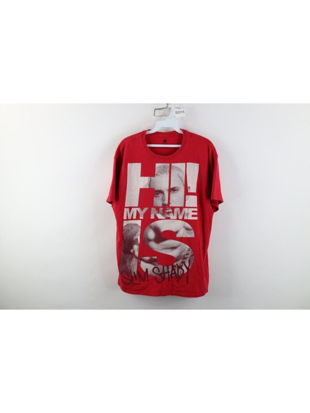 Vintage Mens Medium Hi My Name Is Slim Shady Eminem Rap Tee T-Shirt Red Cotton